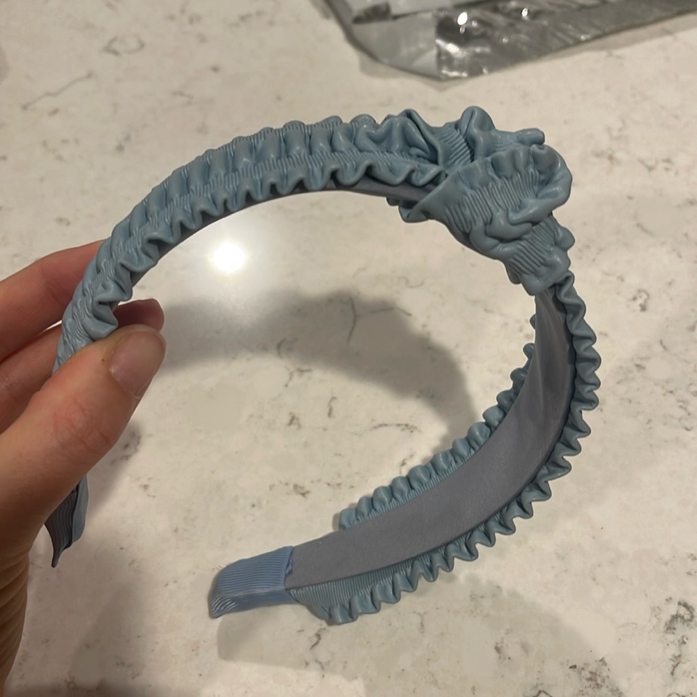 Anthropologie Pleated-Leather Knotted Headband